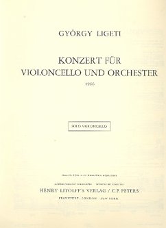 Cover Konzert für Violoncello und Orchester Violoncello solo