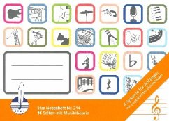 Notenheft Elementarheft DIN A5 quer mit Violinschlüssel 4 Systeme 16 Seiten