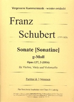 Cover Sonate g-Moll op.137,3 für Violine, Viola und Violoncello Partitur und Stimmen