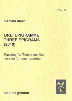 Cover 3 Epigramme für Tenorblockflöte