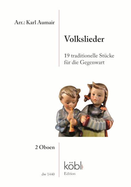 Volkslieder für 2 Oboen (+Text) Spielpartitur