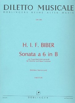 Cover Sonata a 6 B-Dur für Violine solo, 2 Violinen, 2 Violen, Kontrabaß und Bc Partitur