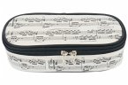 Stiftetui Notenzeilen creme/schwarz LUX 21 x 11 x 6 cm mit Trageschlaufe