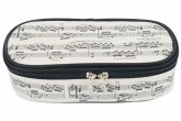 Stiftetui Notenzeilen creme/schwarz LUX 21 x 11 x 6 cm mit Trageschlaufe
