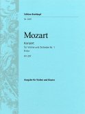 Konzert B-Dur Nr.1 KV207 für Violine und Orchester für Violine und Klavier