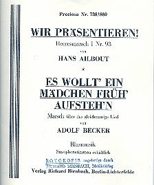 Cover Wir präsentieren und Es wollt ein Mädchen: für Blasorchester