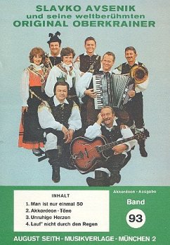 Cover Slavko Avsenik und seine weltberühmten Original Oberkrainer Band 93 für Akkordeon