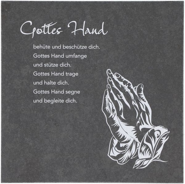 Schiefertafel - Gottes Hand