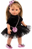 Puppe Lucy mit Glitzerkleid schwarz 35cm