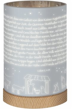 Cover Glaswindlicht mit LED-Lichterkette - Krippe