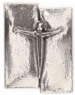 Cover Kreuzplakette mit Korpus aus Neusilber