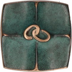Cover Kreuzplakette aus Bronze mit Ringen - Zeichen unserer Liebe