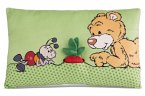 Nici 49449 Kissen Bär Mielo mit 2-D Radieschen 43x25cm GREEN