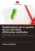 Modifications de la qualité du riz cuit selon différentes méthodes