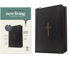 Cover NLT Compact Giant Print Zipper Bible, Filament Enabled (Leatherlike, Black Cross, Red Letter)
