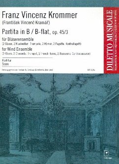 Cover Partita B-Dur op.45,3 für 2 Oboen, 2 Klarinetten, Trompete, 2 Hörner, 2 Fagotte und Kontrafagott, Partitur