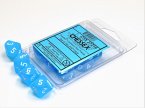 Frosted Caribbean Blue/white Set of Ten d10s