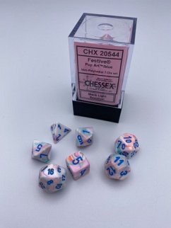 FestiveŽ Mini-Polyhedral Pop Art/blue 7-Die set