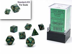 Cover ScarabŽ Mini-Polyhedral Jade/gold 7-Die Set