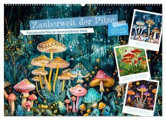 Zauberwelt der Pilze - Fantasievolle Pilze im verwunschenen Wald (Wandkalender 2025 DIN A2 quer), CALVENDO Monatskalender