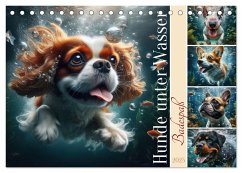 Badespaß - Hunde unter Wasser (Tischkalender 2025 DIN A5 quer), CALVENDO Monatskalender