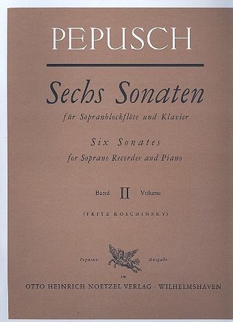 6 Sonaten Band 2 (Nr.4-6) für Sopranblockflöte und Klavier 6 Sonaten Band 2 (Nr.4-6) für Sopranblockflöte und Klavier