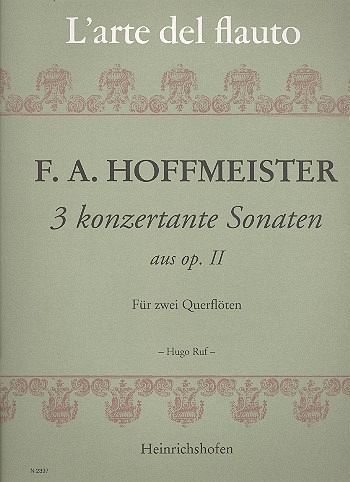 3 konzertante Sonaten aus op.2 für 2 Flöten Spielpartitur