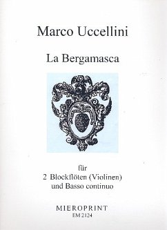 Cover La Bergamasca für 2 Blockflöten (Sopran oder Tenor/Violinen) und Bc Partitur und Stimmen