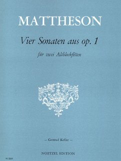 Cover 4 Sonaten aus op.1 für 2 Altblockflöten Partitur