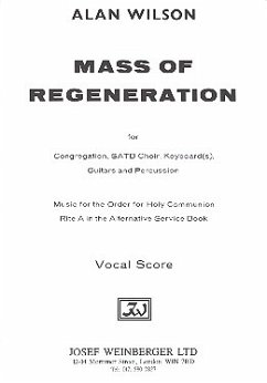Cover Mass of Regeneration for congregation mixed chorus, keyboards, guitars and percussion Klavierauszug
