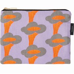 Pouch, Pfifferlinge, Flieder, Neon, 17 x 23cm, 100% Baumwolle