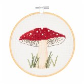 Stickpackung Gezählter Kreuzstich, Shroom Pilz Bild, inkl. Stickring Ø 15 cm