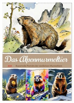 Das Alpenmurmeltier (Wandkalender 2025 DIN A2 hoch), CALVENDO Monatskalender