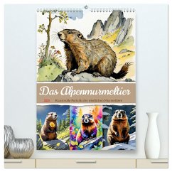 Das Alpenmurmeltier (hochwertiger Premium Wandkalender 2025 DIN A2 hoch), Kunstdruck in Hochglanz
