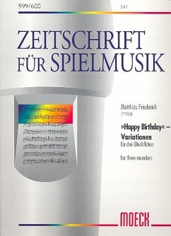 Cover Happy Birthday-Variationen für 3 Blockflöten (SAT) Partitur