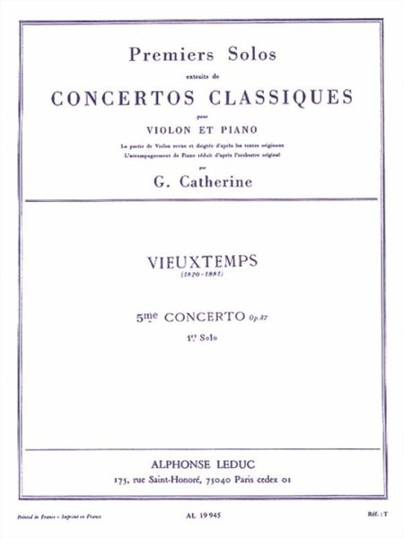 Solo no.1 du concerto op.37 pour violon et orchestre pour violon et piano