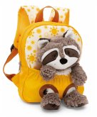 Nici 49846 Rucksack mit Plüschtier 21x26cm Waschbär 25cm gelb