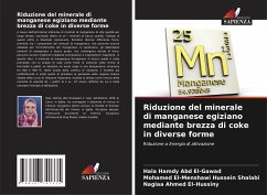 Riduzione del minerale di manganese egiziano mediante brezza di coke in diverse forme - Hamdy Abd El-Gawad, Hala;El-Menshawi Hussein Shalabi, Mohamed;Ahmed El-Hussiny, Naglaa