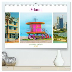 Miami - pulsierende Metropole (hochwertiger Premium Wandkalender 2025 DIN A2 quer), Kunstdruck in Hochglanz