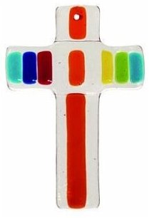 Glaskreuz Regenbogen