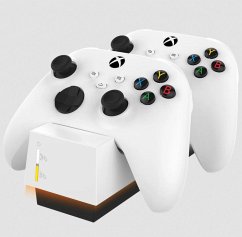 Snakebyte TWIN CHARGE X (White), Offiziell lizenzierte Xbox One & Series XS Controller-Ladestation