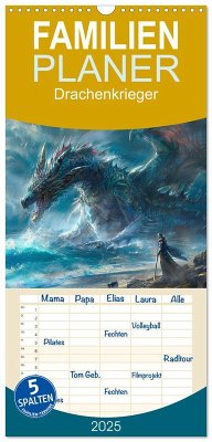 Familienplaner 2025 - Drachenkrieger mit 5 Spalten (Wandkalender, 21 x 45 cm) CALVENDO