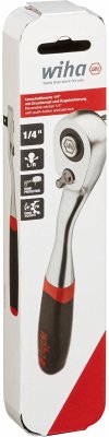 Wiha Umschaltknarre 1/4 Zoll mit Druckknopf und Kugelsicherung