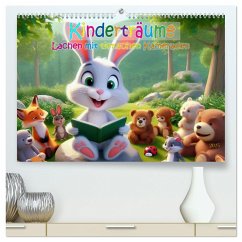 Kinderträume - Lachen mit tierischen Kameraden (hochwertiger Premium Wandkalender 2025 DIN A2 quer), Kunstdruck in Hochglanz