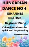 Hungarian Dance Number 4 Beginner Piano Sheet Music with Colored Notation (fixed-layout eBook, ePUB)