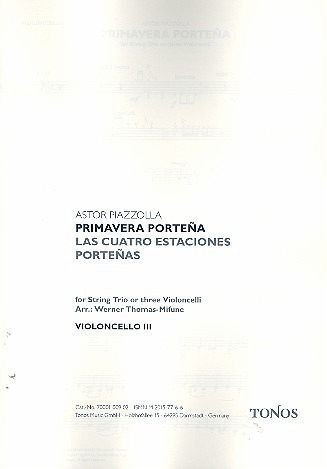 Primavera Porteńa für Violine, Viola und Violoncello (3 Violoncelli) Stimmen