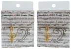 Büroklammer Violinschlüssel gold und Bassschlüssel silber 3 cm (Set mit 12 Stück)