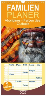 Familienplaner 2025 - Aborigines - Farben des Outback mit 5 Spalten (Wandkalender, 21 x 45 cm) CALVENDO - Calvendo;Waurick, Kerstin