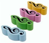 Radiergummi Violinschlüssel 4 x 1,7 cm (Set mit 4 Stück)