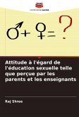 Attitude à l'égard de l'éducation sexuelle telle que perçue par les parents et les enseignants